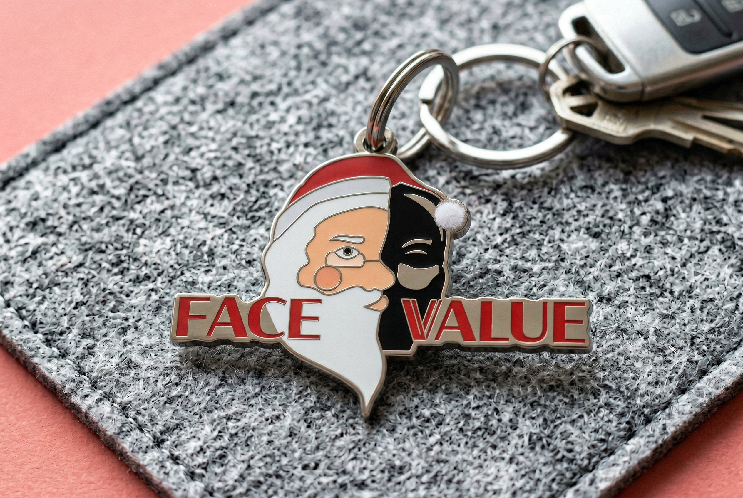 Firefly_Gemini Flash_make the mascot face into a keychain 661493