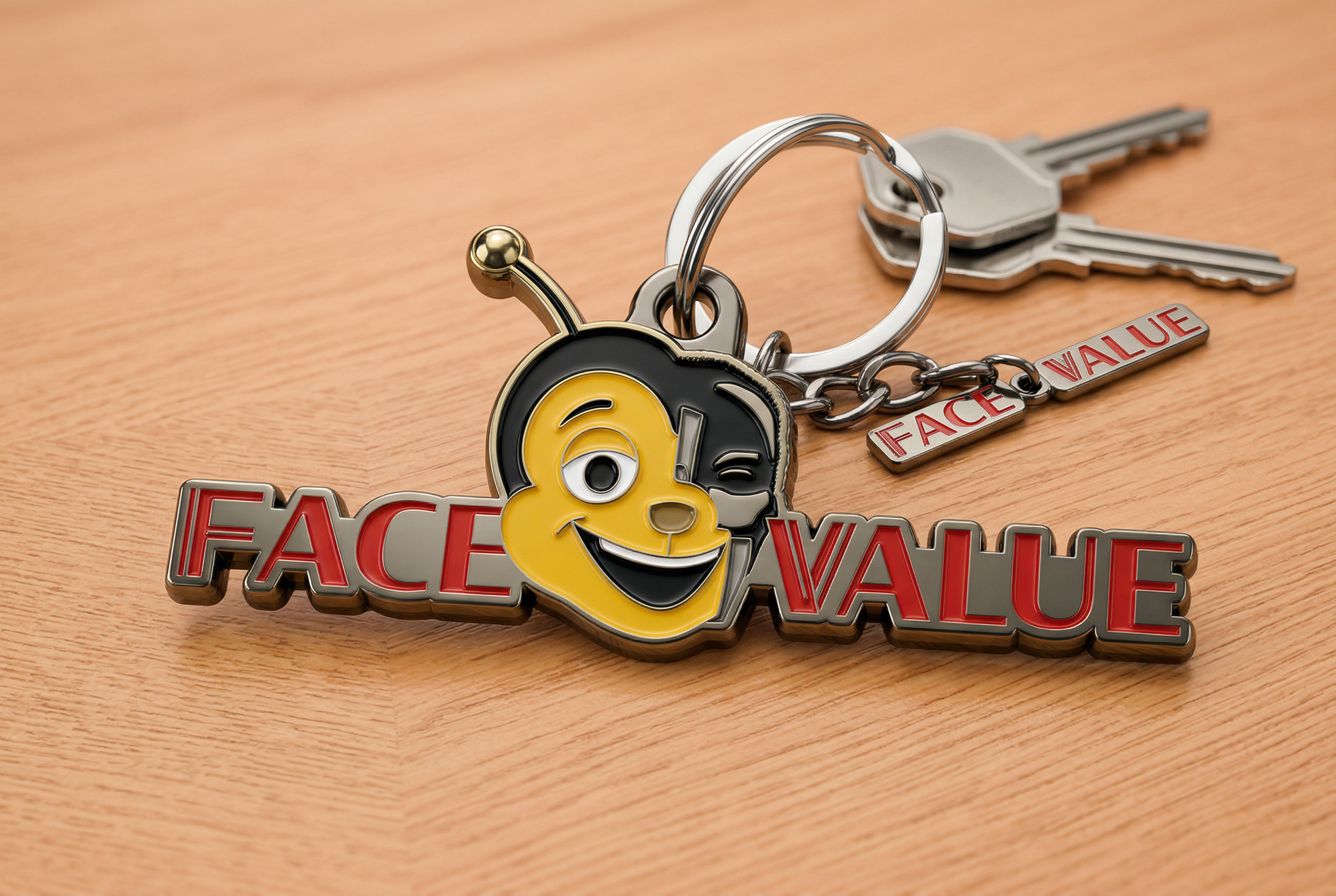 Firefly_Gemini Flash_make the mascot face into a keychain 685711